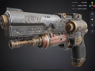 Steampunk Pistol 3D model
