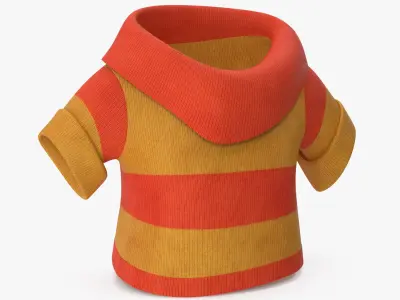 Cartoon Short Sleeve Sweater Orange 3D model