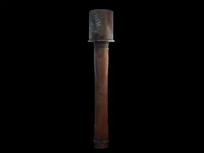 German WWII Stick Grenade VR and Game Ready Low-poly 3D model