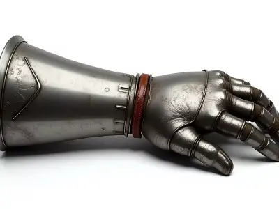 Medieval Knight Gauntlet 3D Model - Armored Glove Low-poly 3D model