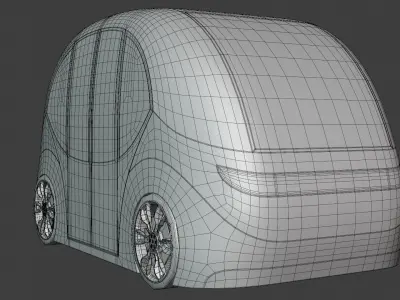 Passenger drone and shuttle bus 3D Model Pack