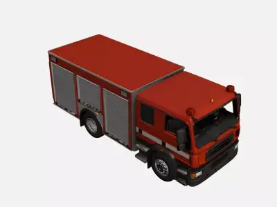 Realistic Fire Truck Detailed Emergency Vehicle 01 3D model