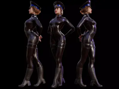 Woman Agent KGB Female Character 3D Low-poly 3D model