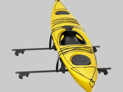 Thule WingBar EVO with Kayak 3D model