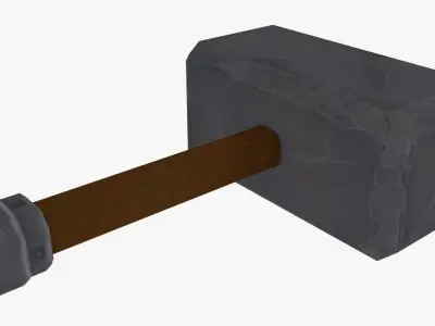 Handpainted Hammer Low-poly 3D model