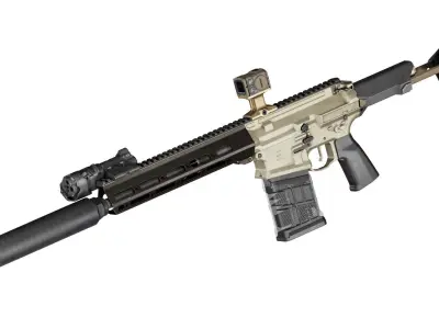 SUPPRESSOR  Q PORQ CHOP Low-poly 3D model