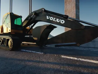 EXCAVATORS VOLVO EC210B Low-poly 3D model