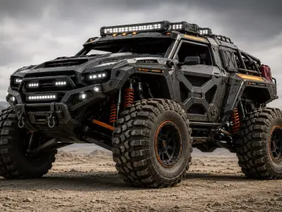 Futuristic Monster Truck STL ready 3D Printed  Vehicle 3D print model