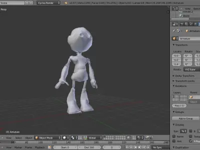 roboto made in blender Low-poly 3D model