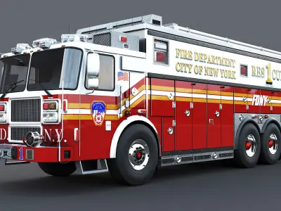Fire Truck FDNY Rescue 1 3D model
