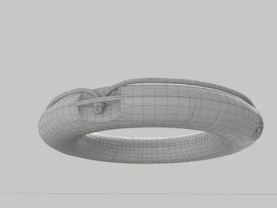 Retro Life Buoy Low Poly Low-poly 3D model