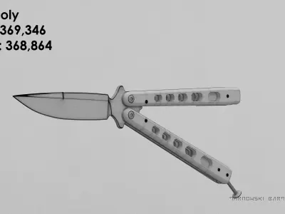 Butterfly knife Low-poly 3D model