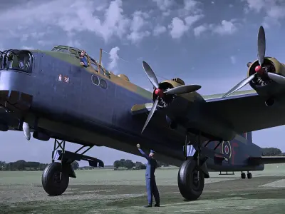 Short Stirling aircraft Free 3D model