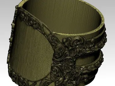 Carved Floral Pattern Rings US5 3D print model