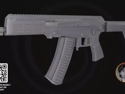 Compact Tactical Rifle 3D Model 3D model
