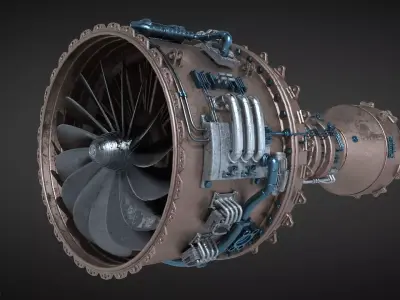 Jet engine 3D model 5