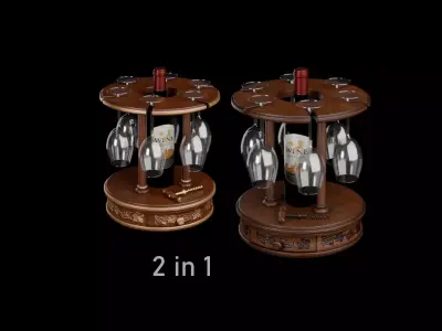 Wine stand  Low-poly 3D model