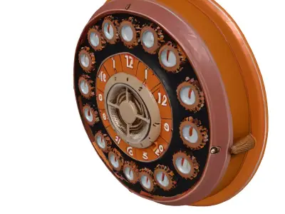 Steampunk Industrial Wall Clock Decor 3D model