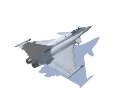 Rafale Jet Fighter Aircraft Low-poly 3D model