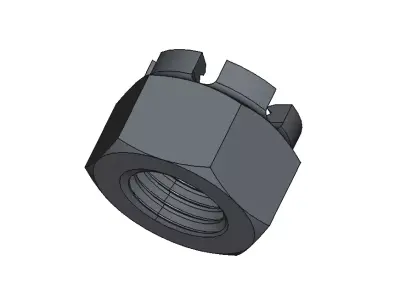 M20 Castle Nut 3D model