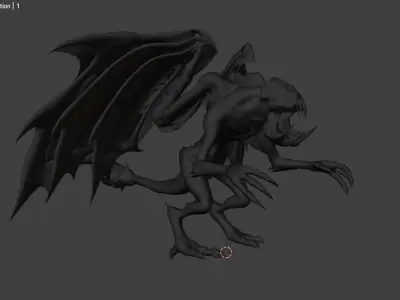 alien gargoyle Low-poly 3D model