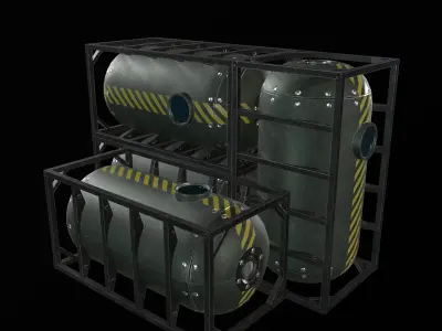 Military Cistern Storage PBR Low-poly 3D model