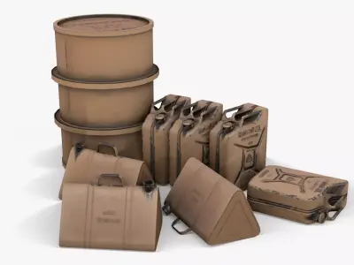 WW2 Liquid Storage Assets 01 Low-poly 3D model