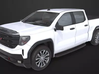 Generic Pickup Truck 02 Collection All PBR Unity UE Textures Low-poly 3D model
