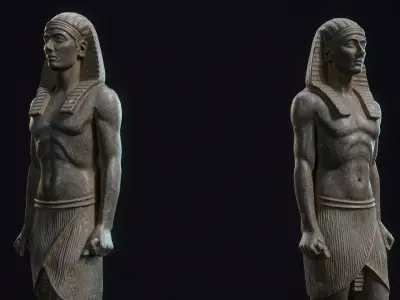 Egyptian Statue Pharaoh Low-poly 3D model