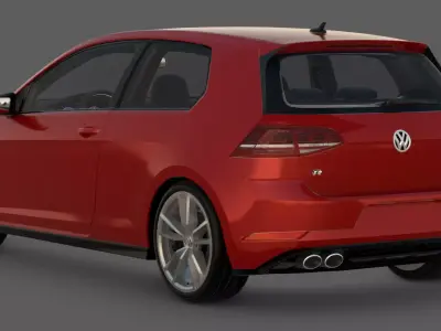 2019 Volkswagen Golf R 3D Model  The Hot Hatch Benchmark Low-poly 3D model