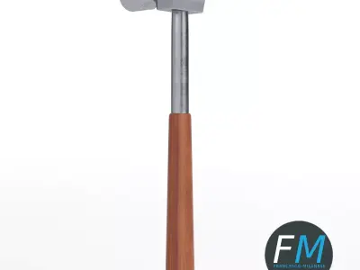 Claw hammer with wooden handle 3D model