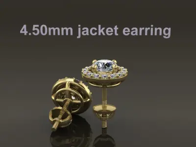 Earring Diamond Jacket Style2 4mm50 3D print model