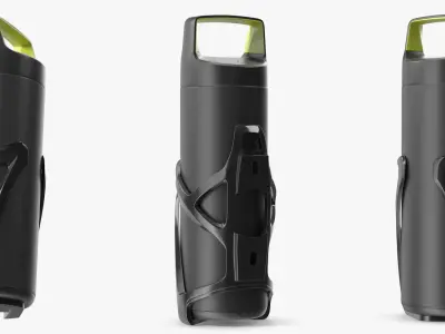 E-Bike Battery Bottle Shape with Mount Black 3D model