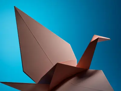 Origami crane 3D model  3D model