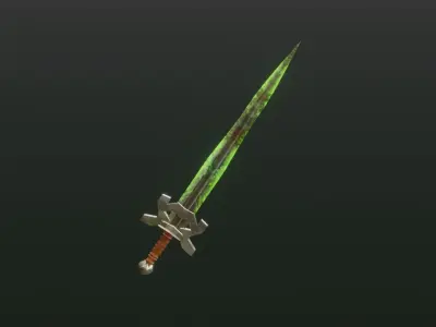 Fantasy Poison Sword - Elemental Sword Low-poly 3D model