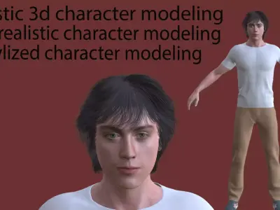 Young Aaron Taylor  Low-poly 3D model