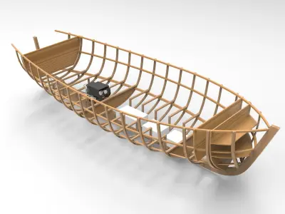 Sloepen Wooden Boat 3D model