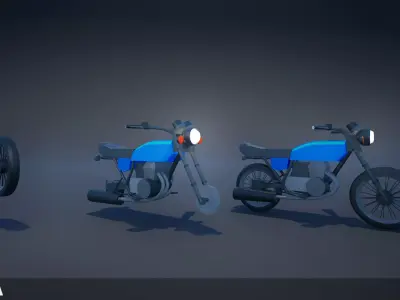 Low Poly Bike Set 01 Low-poly 3D model