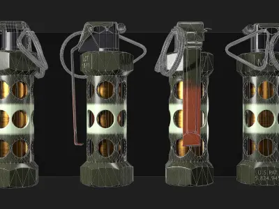 M84 STUN GRENADE Low-poly 3D model purchase