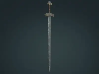 Viking Sword E - Fantasy Weapon Low-poly 3D model