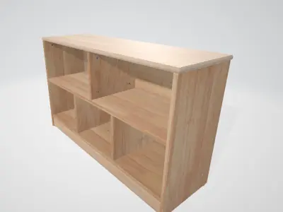 Industrial wood bookshelf 3D model