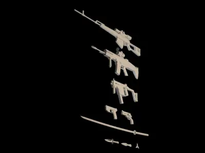 CGI Animation Weapons Pack Free 3D model