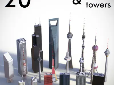 Skyscrapers and Towers 3D model