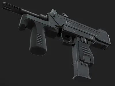 PM-9 Submachine Low-poly 3D model