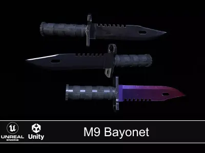 M9 Bayonet 3D LowPoly Model- Gameready Knife Low-poly 3D model