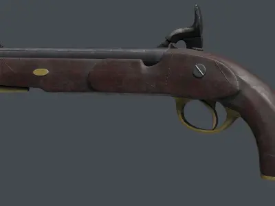 Pedersoli Kentucky Percussion Pistol Low-poly 3D model