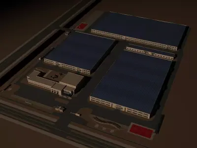 Architecture factory 3D model
