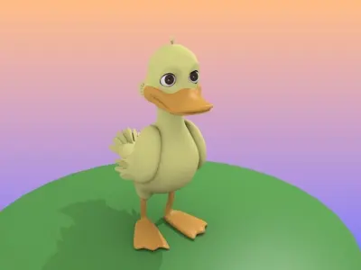 Duck lowpoly cartoon Free 3D model