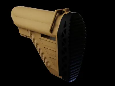 HK416 Factory German E2 Rear Stock Low-poly 3D model