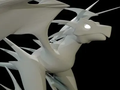 Bird Dragon LARGE Low-poly 3D model